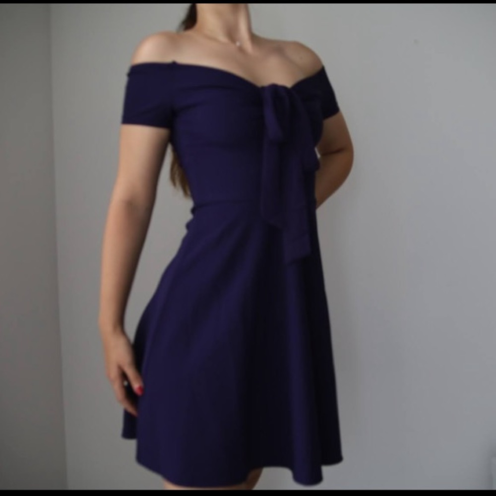 Purple Shoulder off dress